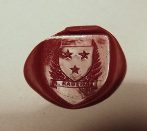 Wax impression from signet ring