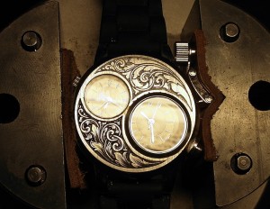 Almost finished hand engraved watch