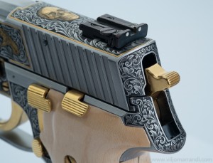 Back view of frame and slide engraving on Sig Sauer P226