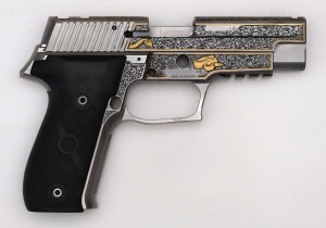 Right side of the Sig Sauer P226 engraving